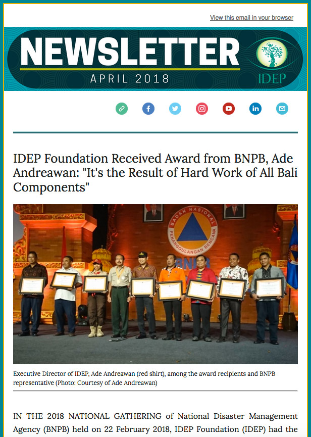 Buletin Yayasan IDEP April 2018 - 1