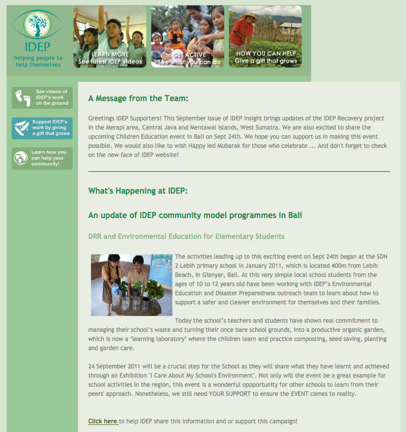 IDEP Foundation Newsletter September 2011