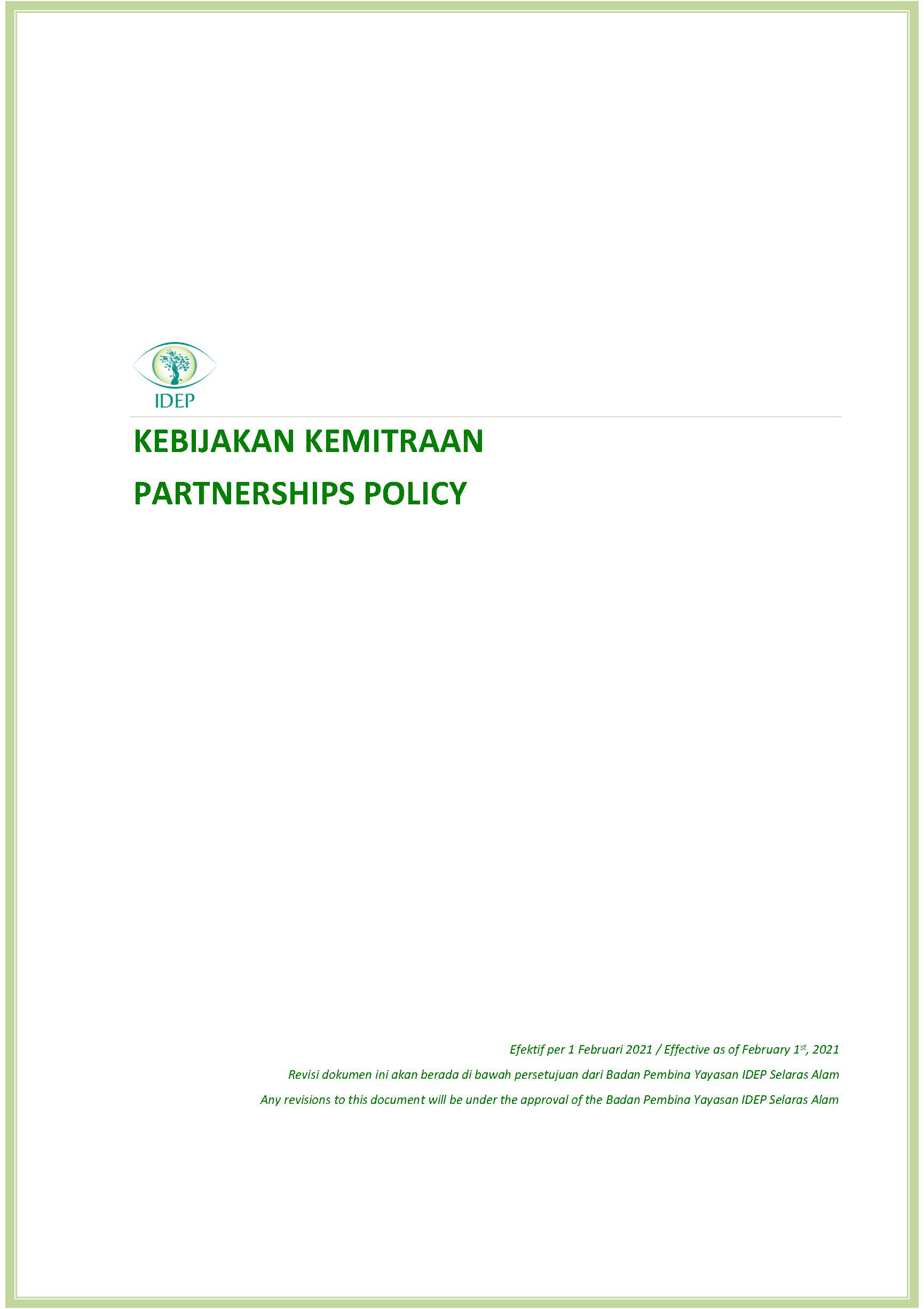 idep partnerships policy