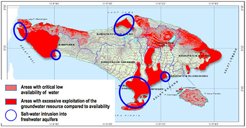 IDEP Foundation - Bali Water Protection Program - Map of Critical Area