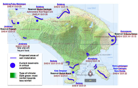IDEP Foundation - Bali Water Protection Program - Map of Intervention Area